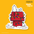 Peanuts® Waterproof Sticker - Snoopy On His Dog House Sticker (Christmas