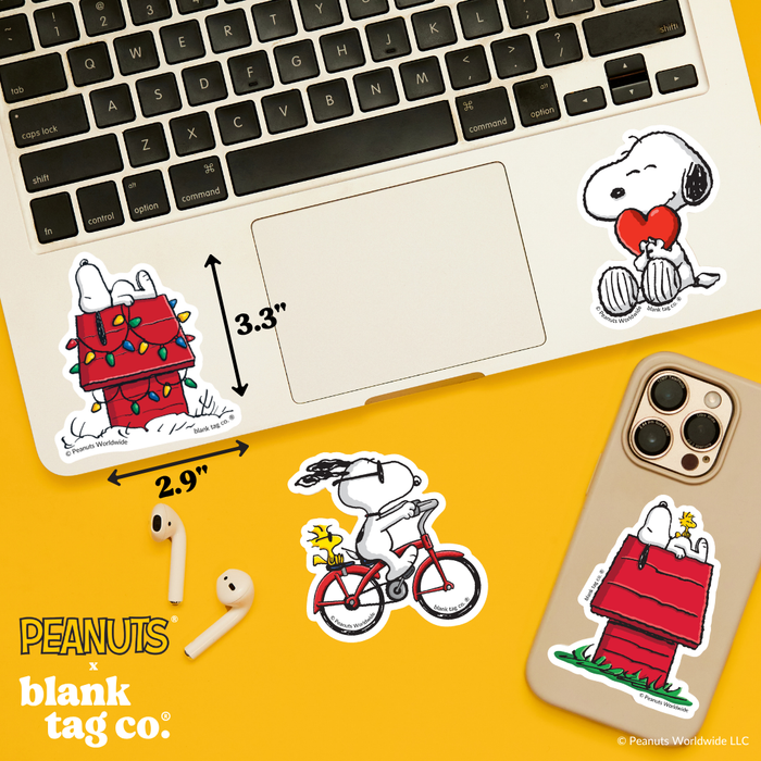 Peanuts® Waterproof Sticker - Snoopy On His Dog House Sticker (Christmas