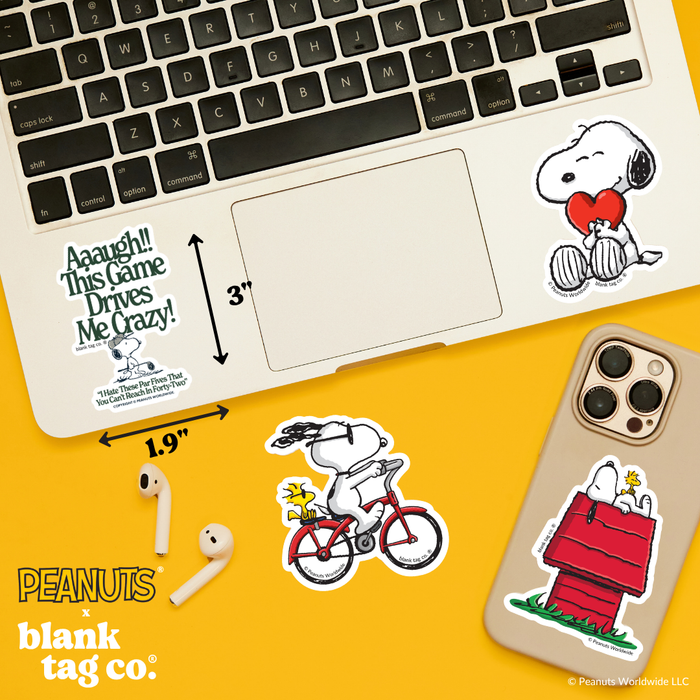 Peanuts® Waterproof Sticker - This Game Drives Me Crazy (Golf)