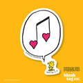 Peanuts® Waterproof Sticker - Woodstock Singing A Love Song