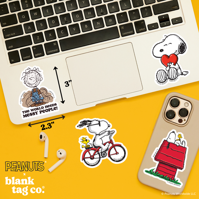 Peanuts® Waterproof Sticker - World Needs Messy People