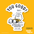 Peanuts® Waterproof Sticker - You Good? Charlie Brown