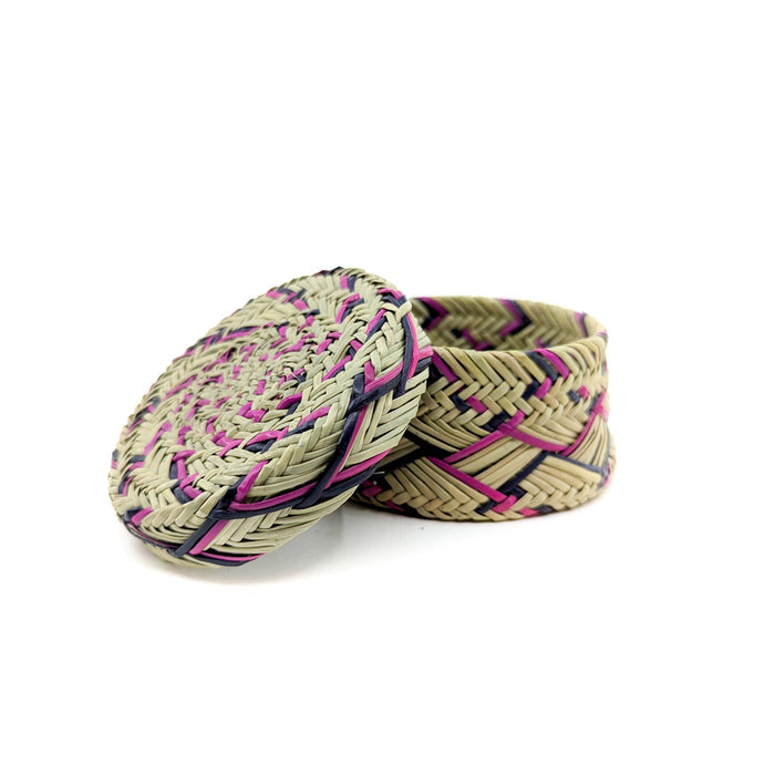 Pink and Black Sotol and Pine Basket