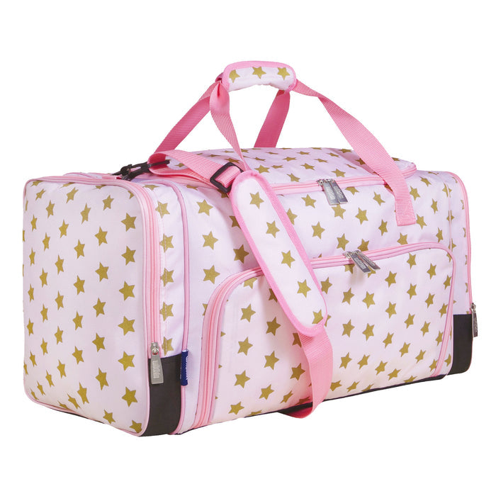 Pink and Gold Stars Weekender Duffel Bag
