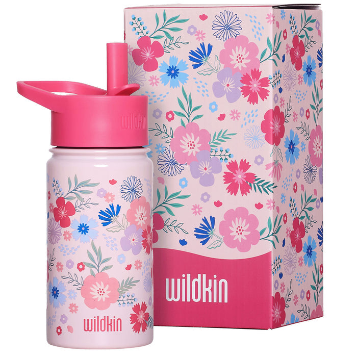 Pink Floral Bloom Steel Water Bottle