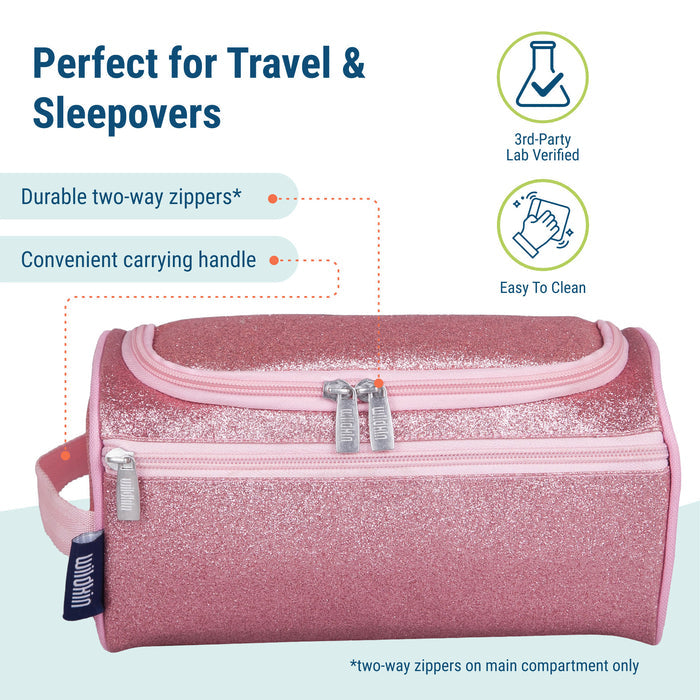 Pink Glitter Toiletry Bag
