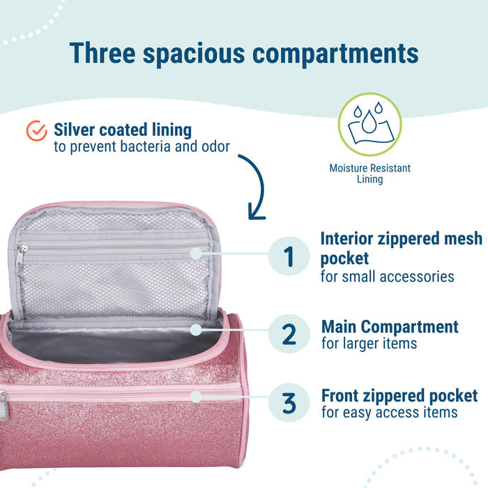 Pink Glitter Toiletry Bag
