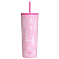 Pink Wonderland 24 oz Insulated Tumbler with Straw & Lid