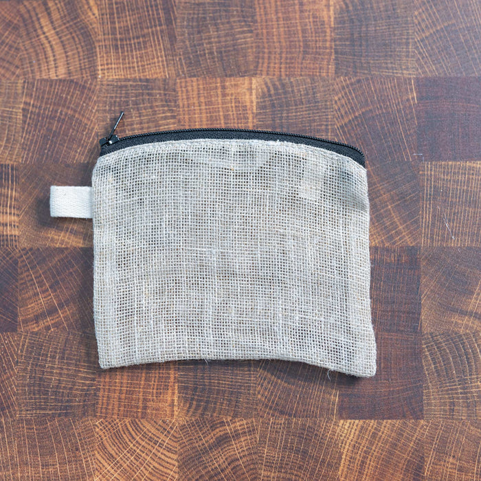 Zippered hemp travel pouch