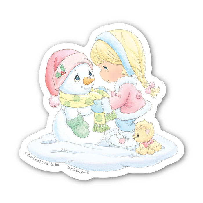 Precious Moments® Girl Making A Snowman Sticker