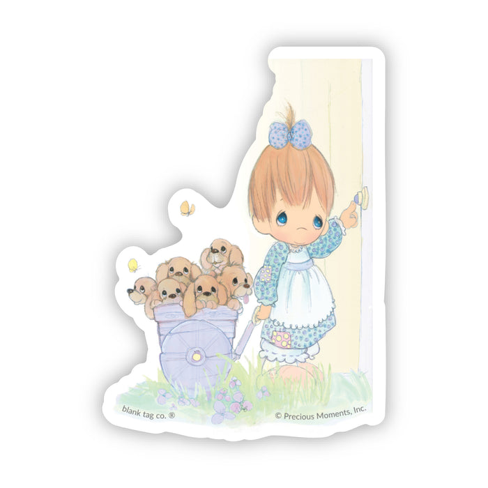 Precious Moments® Girl With Puppies Sticker