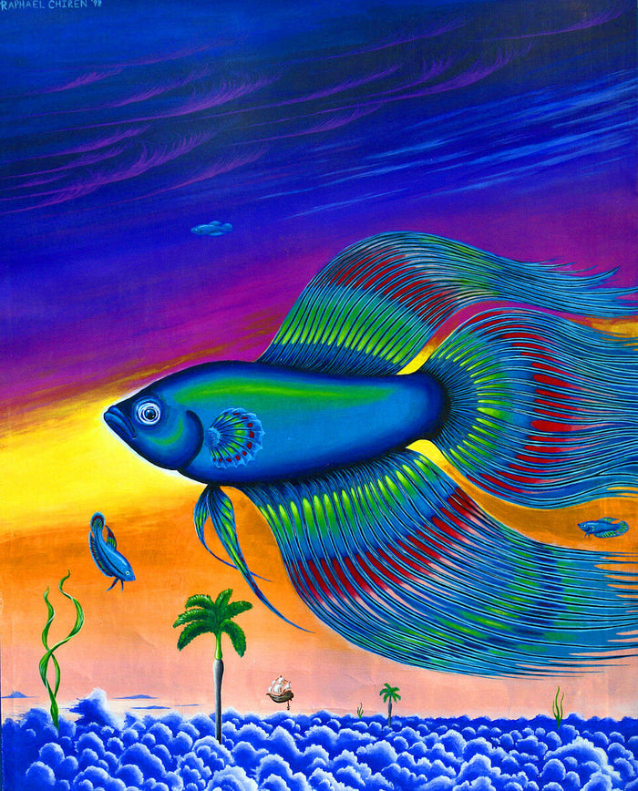 Print of a Painting of a Siamese Fighting Fish