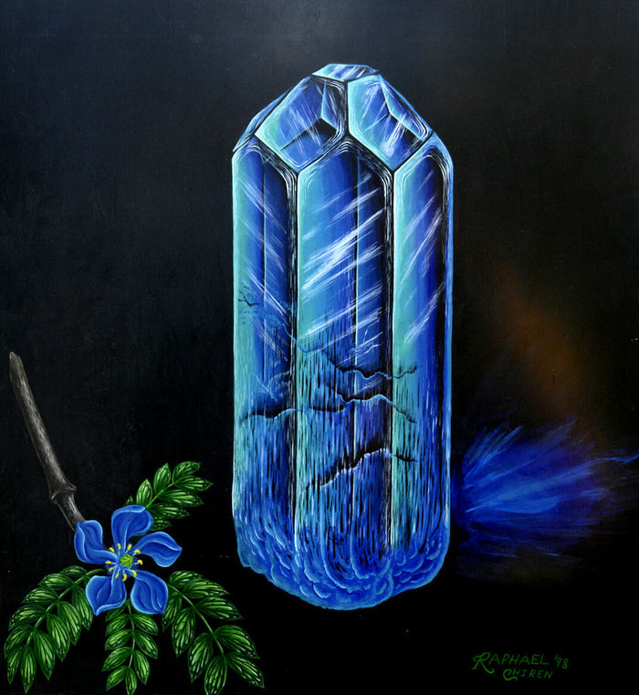 Print of a Painting of an Aquamarine Crystal