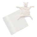 Purebaby Organic Cotton Bunny Rug and Snookie Soother Blanket Set Vanilla Bear