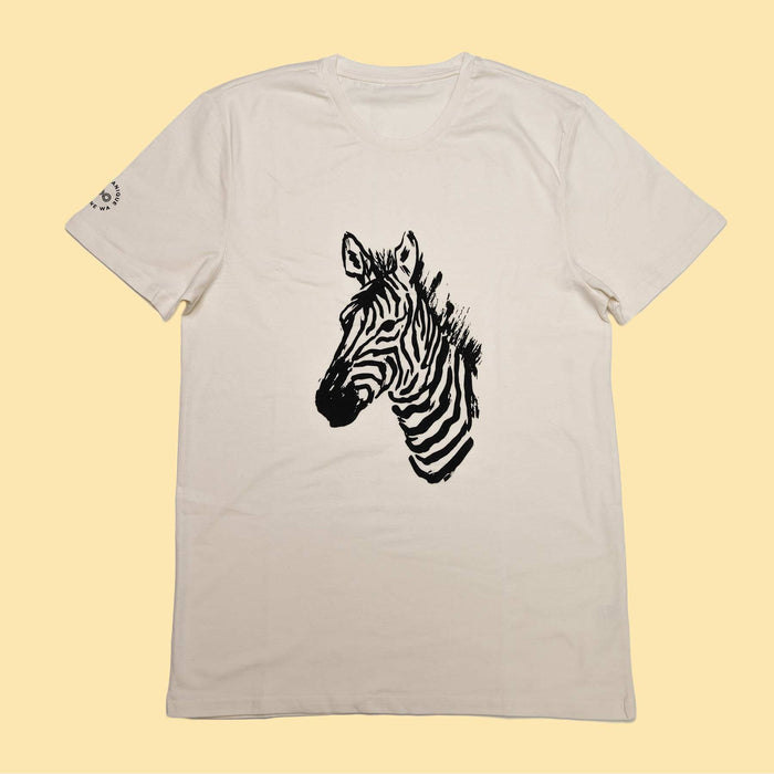 100% organic cotton t-shirt printed zebra