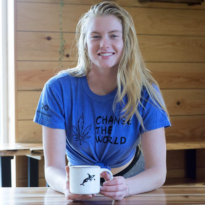 PUREVALLEY 100% Organic Prima Cotton T-Shirt - Eco-Printed: Changing The World (99.9% Biodegradable)