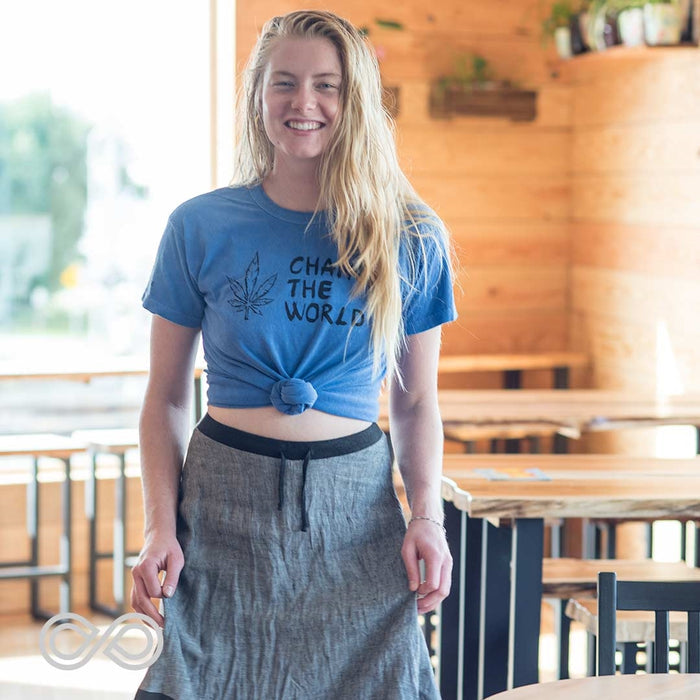 PUREVALLEY 100% Organic Prima Cotton T-Shirt - Eco-Printed: Changing The World (99.9% Biodegradable)