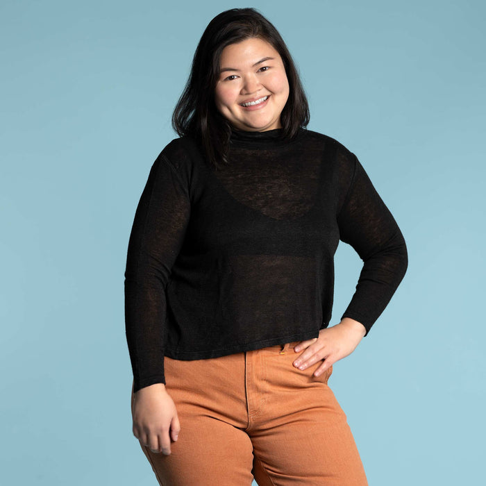 hemp mock turtleneck sweater