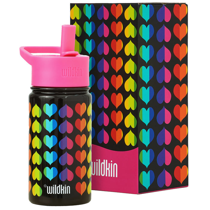 Rainbow Hearts Steel Water Bottle