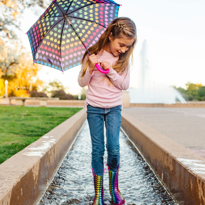 Rainbow Hearts Umbrella