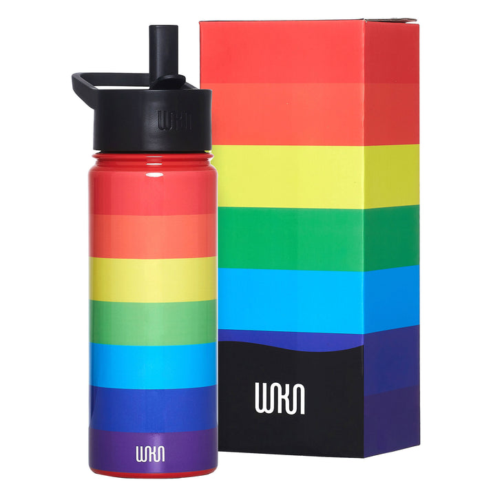 Rainbow Stripe Steel Water Bottle