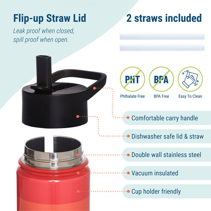 Rainbow Stripe Steel Water Bottle