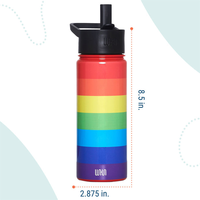 Rainbow Stripe Steel Water Bottle