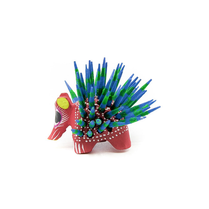 Red Porcupine with Green and Blue Quills