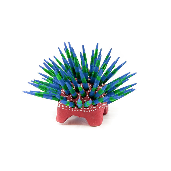 Red Porcupine with Green and Blue Quills