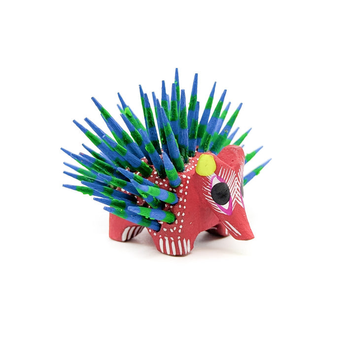 Red Porcupine with Green and Blue Quills