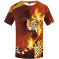 RED TIGER T-SHIRT FLAMES Tiger-Universe