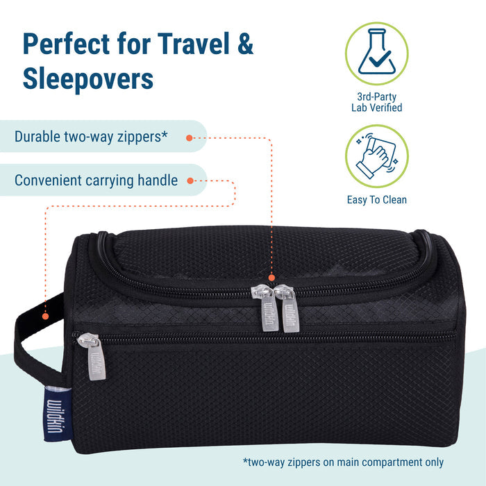 Rip-Stop Black Toiletry Bag