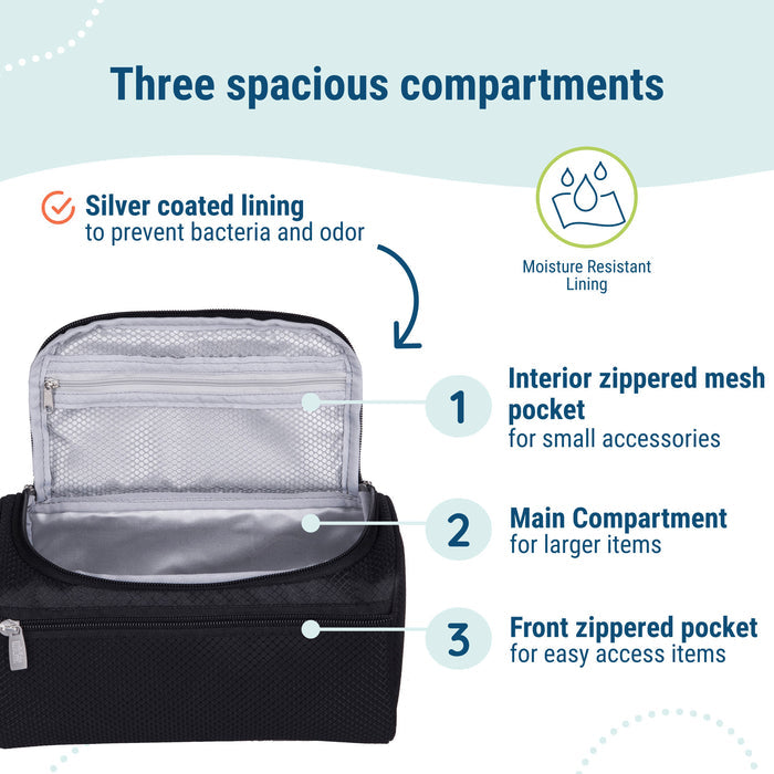 Rip-Stop Black Toiletry Bag