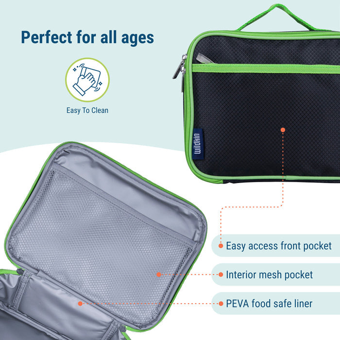 Rip-Stop Black/Green Lunch Box