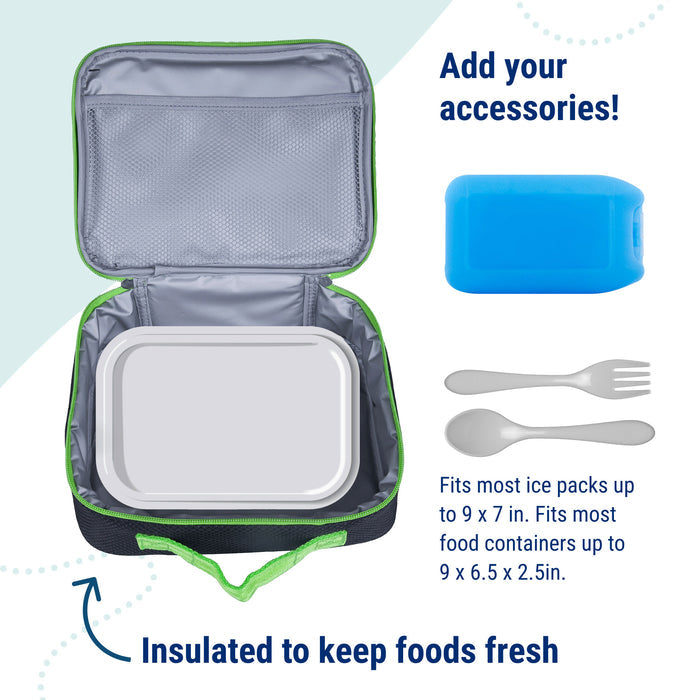 Rip-Stop Black/Green Lunch Box