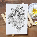 ROMANTIC TIGER TATTOO WITH ROSES Tiger-Universe