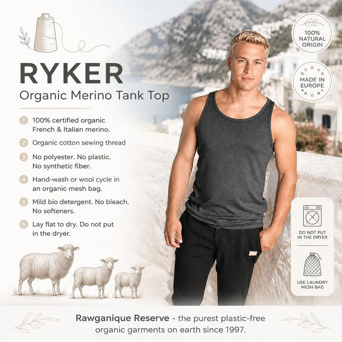 100% certified organic merino wool tank top plastic-free synthetic-free 100% natural