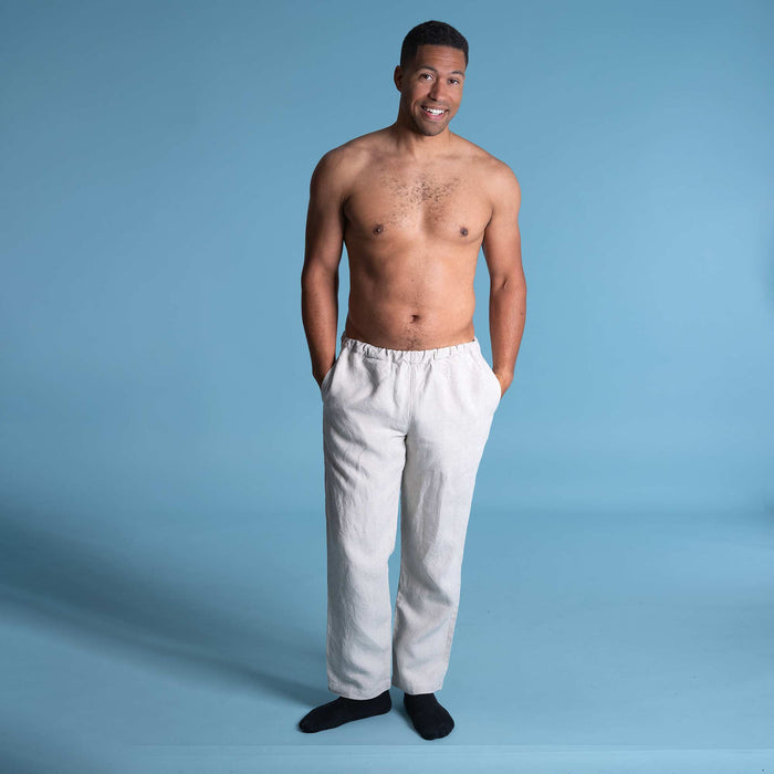 organic linen jogger pants polyester-free