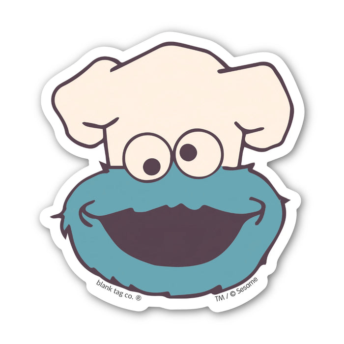 Sesame Street® Waterproof Sticker - Chef Cookie Monster Face