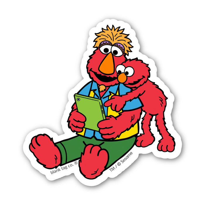 Sesame Street® Waterproof Sticker - Elmo Reading With His Dad