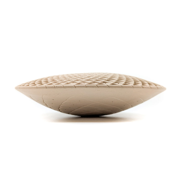 Shallow Monochrome Pot with Geometric Etching