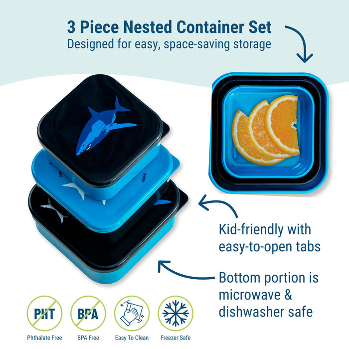 Sharks Nested Snack Containers