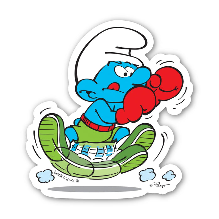 Smurfs® Waterproof Sticker - Boxing Smurf