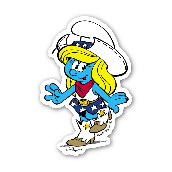 Smurfs® Waterproof Sticker - Cowgirl Smurfette