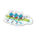 Smurfs® Waterproof Sticker - Rowing Smurfs