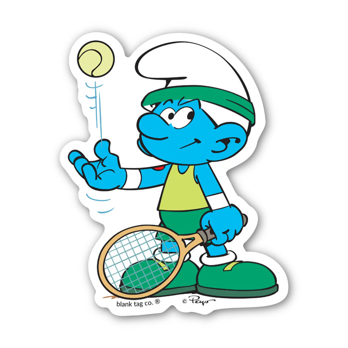 Smurfs® Waterproof Sticker - Smurf Ready To Play Tennis