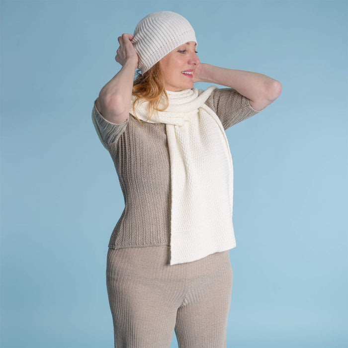 organic merino wool knit scarf