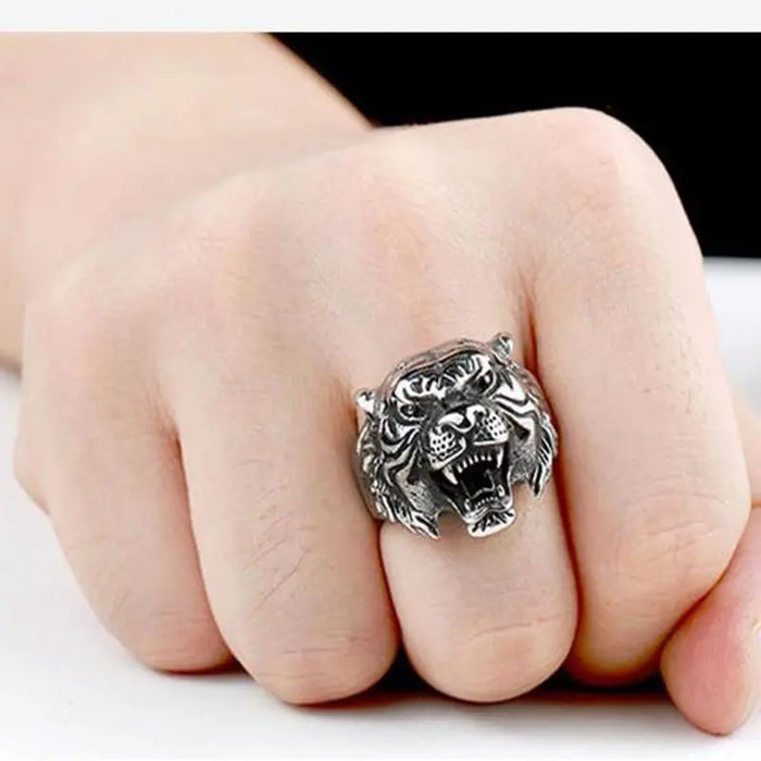 STAINLESS STEEL TIGER RING CARNIVOROUS