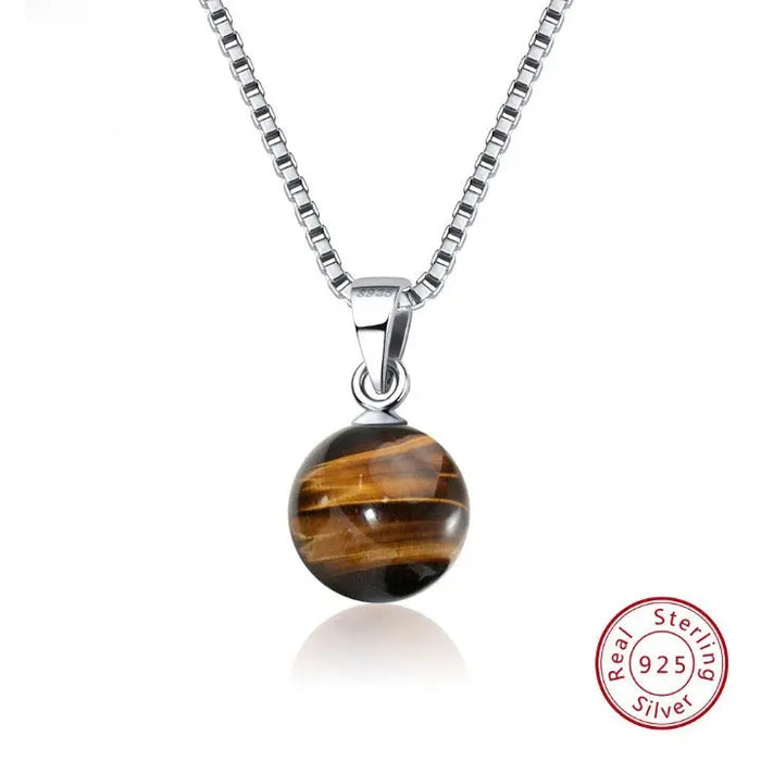Sterling Silver Tiger Eye Necklace Tiger-Universe