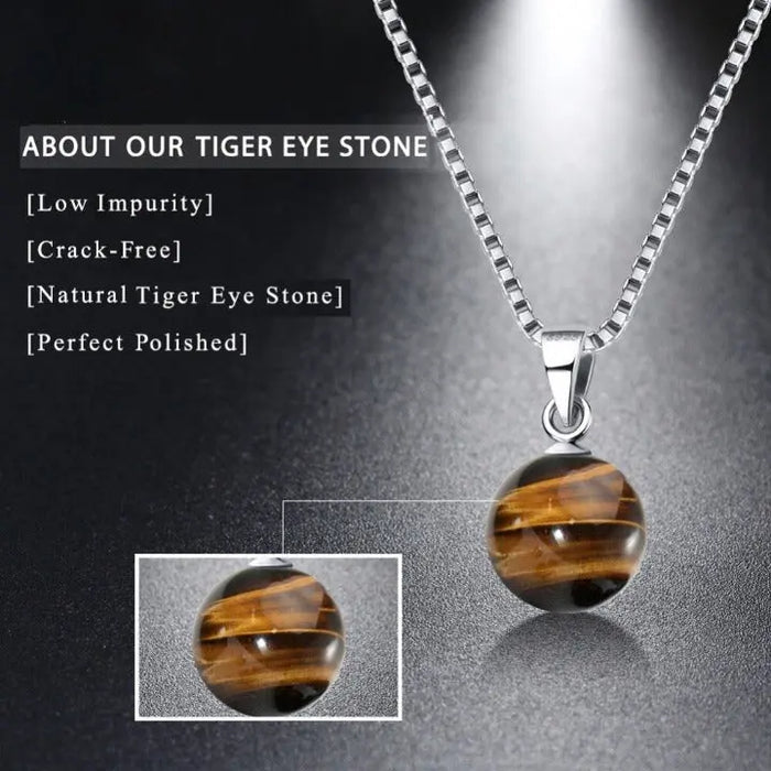 Sterling Silver Tiger Eye Necklace Tiger-Universe